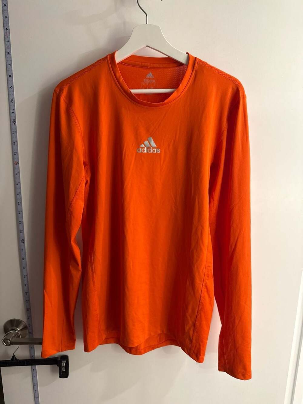 adidas Running Long Sleeve Womens Climalite Training Crew Neck Coral Orange